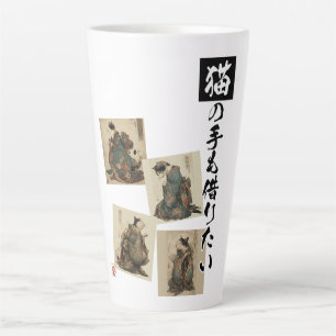"Even a Cat's Paws" Japanese Cat Art  Latte Mug