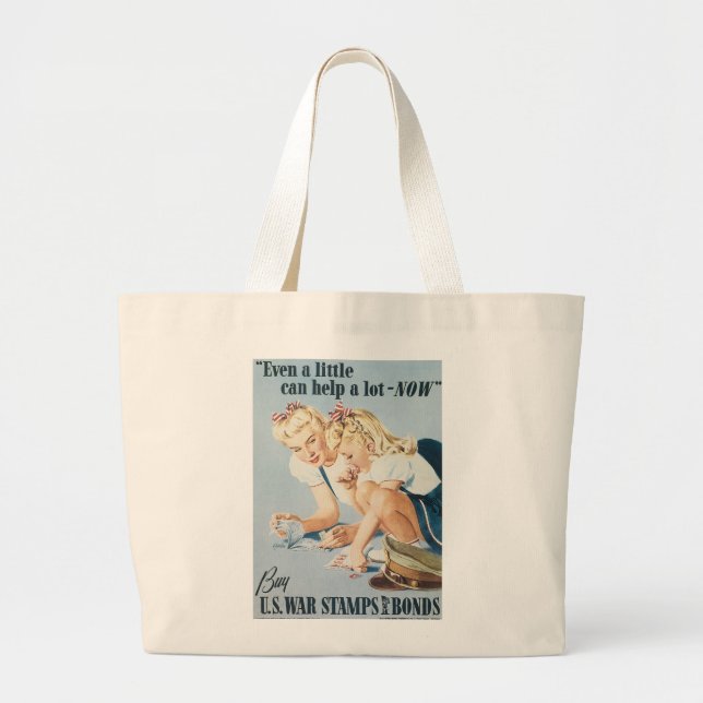 Even a Little Can Help Alot-NOW Large Tote Bag (Front)