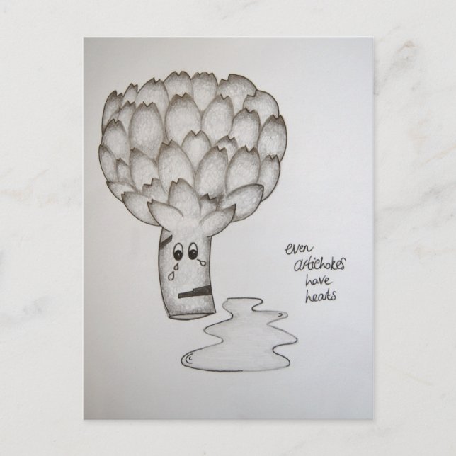 even artichokes have hearts postcard (Front)