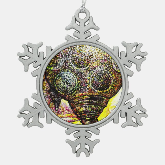 Even Bigger Idea of Colour Snowflake Pewter Christmas Ornament (Front)