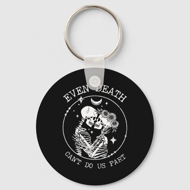 Even Death Can't Do Us Part Skeleton Wedding Tee L Key Ring (Front)