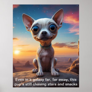 Even in a galaxy far away I'm still chasing snacks Poster
