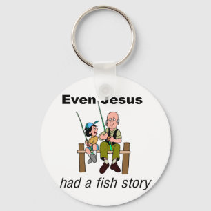 Even Jesus had a fish story Christian saying Key Ring