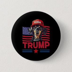 Even My Dog Loves Trump Funny Dachshund Mega Hat 6 Cm Round Badge