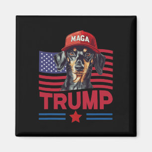 Even My Dog Loves Trump Funny Dachshund Mega Hat  Magnet