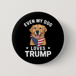 Even My Dog Loves Trump Usa Flag Bandanna 6 Cm Round Badge