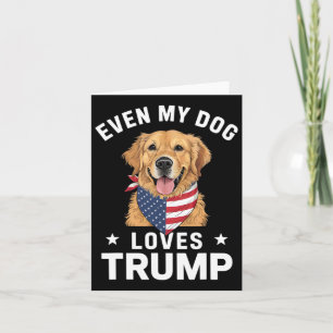 Even My Dog Loves Trump Usa Flag Bandanna Card