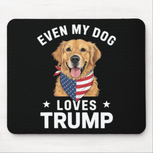 Even My Dog Loves Trump Usa Flag Bandanna  Mouse Mat