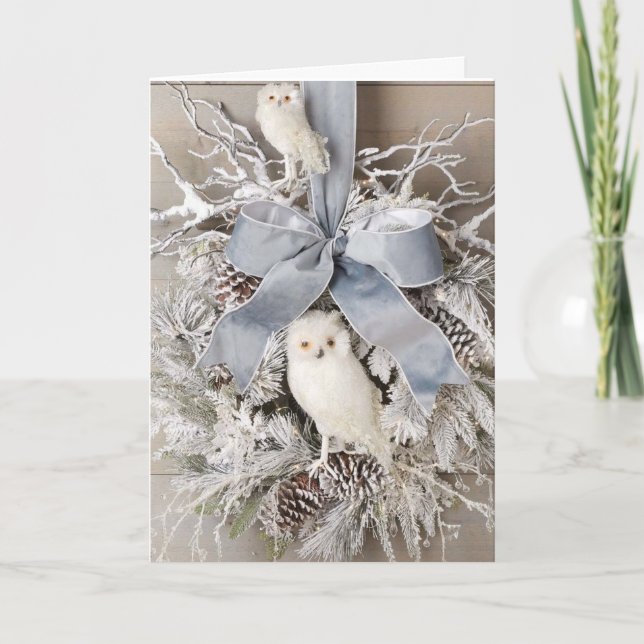 EVEN OWLS ARE CELEBRATING CHRISTMAS HOLIDAY CARD (Front)
