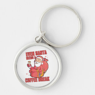 Even Santa Needs A Coffee Break Key Ring