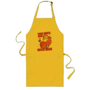 Even Santa Needs A Coffee Break Long Apron