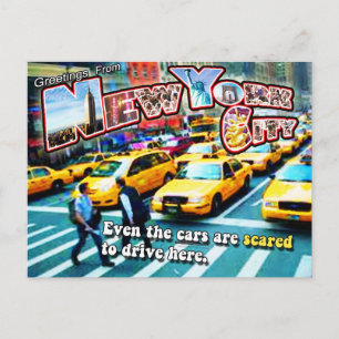 Even the Cars Are Scared to Drive Here  - Postcard