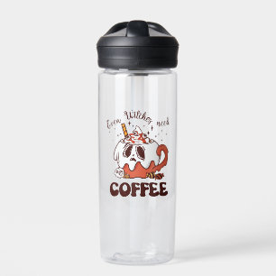 Even Witches Need Coffee – Cute Ghost Water Bottle