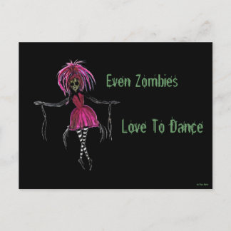 "Even Zombies Love to Dance" Postcard