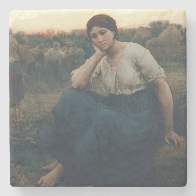 Evening, 1860 stone coaster (Front)