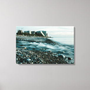 Evening at beach canvas print
