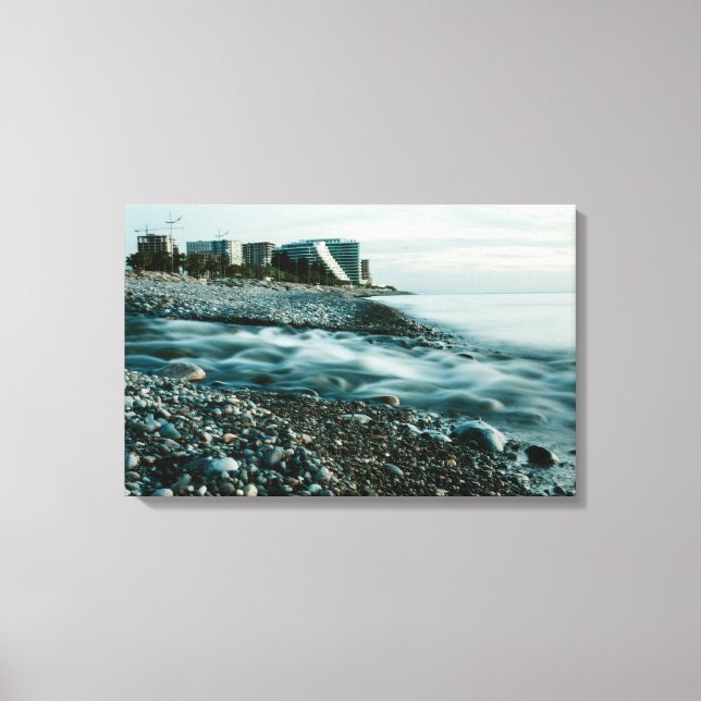Evening at beach canvas print (Front)