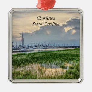 Evening At Charleston Harbor Metal Tree Decoration