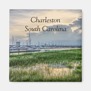 Evening At Charleston Harbour Magnet