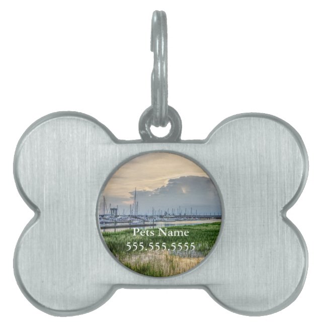 Evening At Charleston Harbour Pet ID Tag (Front)