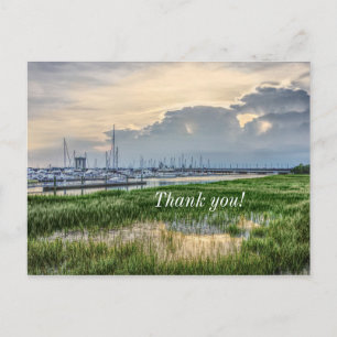 Evening At Charleston Harbour Thank You Postcard