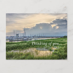 Evening At Charleston Harbour Thinking Of You Postcard