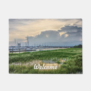 Evening At Charleston Harbour Welcome Doormat