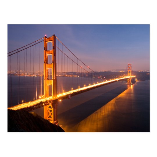 Evening at the Golden Gate Bridge postcard