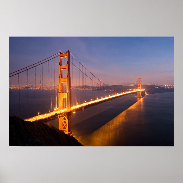 Evening at the Golden Gate Bridge Poster (Front)