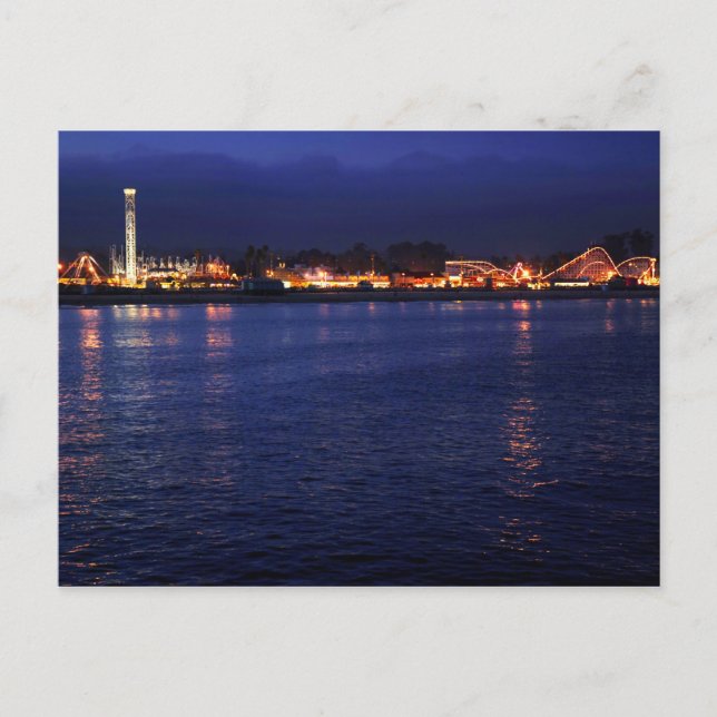 Evening at the Santa Cruz Boardwalk Postcard (Front)