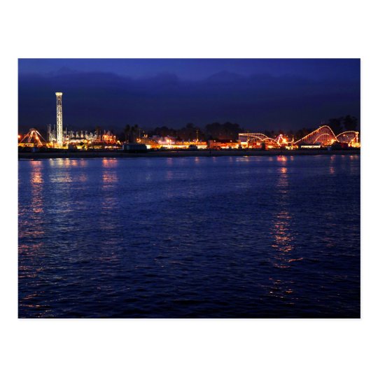 Evening at the Santa Cruz Boardwalk Postcard