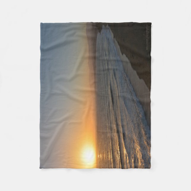 Evening Beach Fleece Blanket (Front)