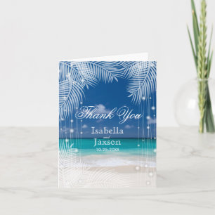 Evening Beach Wedding  - Thank You Card