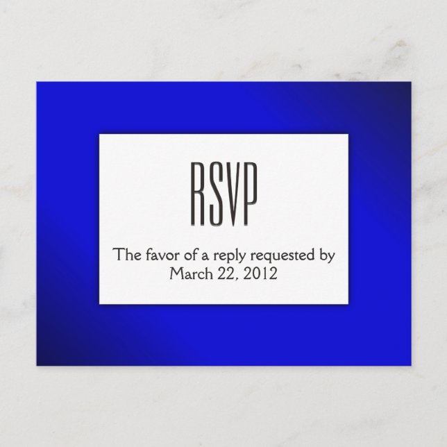 Evening Blue RSVP with Entree Choices Invitation Postcard (Front)