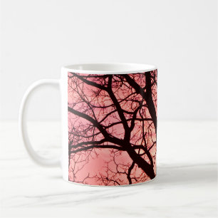 Evening Blush Tree Silhouette Coffee Mug