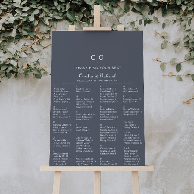 Evening Boho Alphabetical Wedding Seating Chart (Creator Uploaded)