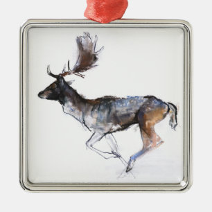 Evening Buck Metal Tree Decoration