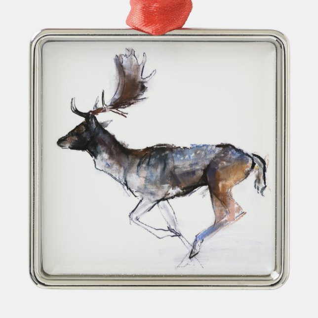 Evening Buck Metal Tree Decoration (Front)