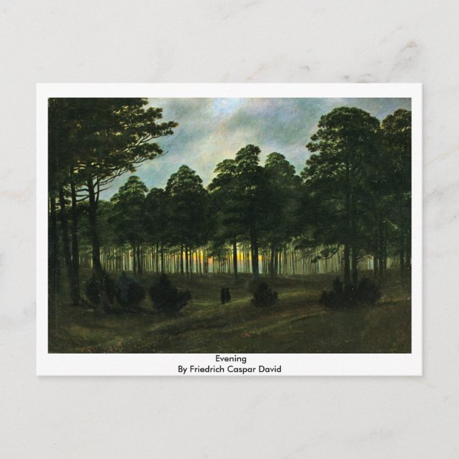 Evening By Friedrich Caspar David Postcard (Front)