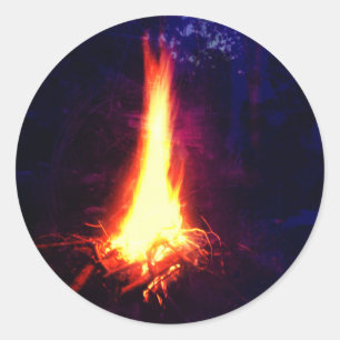 Evening Campfire Classic Round Sticker