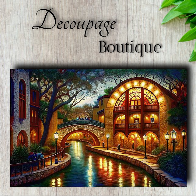 Evening Canal Cityscape Decoupage Tissue Paper (Evening Canal Cityscape Decoupage Tissue Paper)