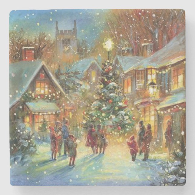 Evening Carol Stone Coaster (Front)