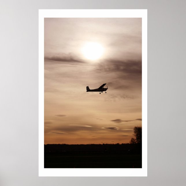 Evening Cessna 182 Poster (Front)