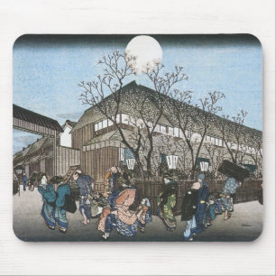 Evening Cherry at Nakanocho, Hiroshige, 1834-35 Mouse Mat