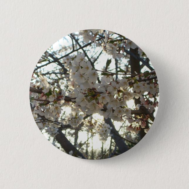 Evening Cherry Blossoms II Spring Sunset 6 Cm Round Badge (Front)