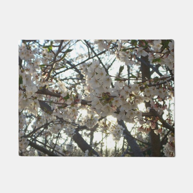 Evening Cherry Blossoms II Spring Sunset Doormat (Front)
