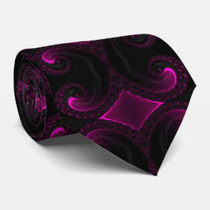 Evening Dawn Magenta Artistic Fractal Art Tie