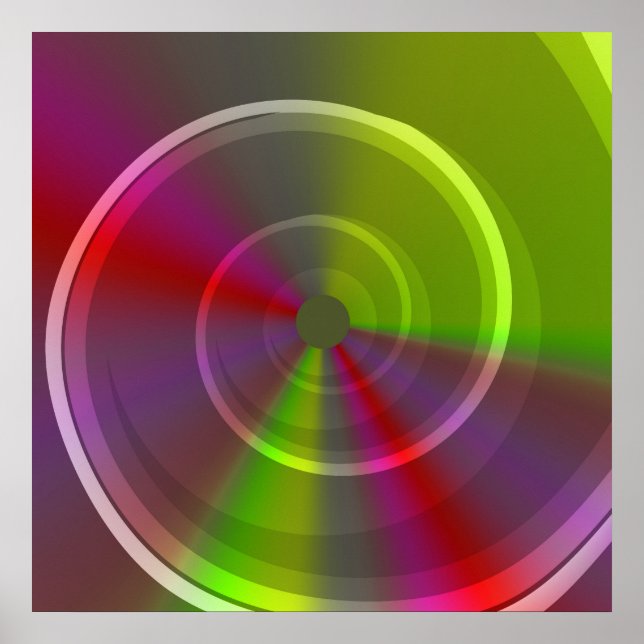 Evening Dawn Psychedelic Hypnotic Swirl Poster (Front)