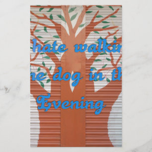 "Evening Dog Walk Dread" – I Hate Walking the Dog Stationery