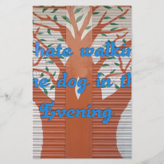 "Evening Dog Walk Dread" – I Hate Walking the Dog  Stationery (Front)